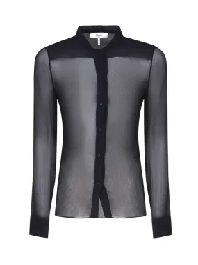CAMICIA TRASPARENTE IN CREPON DI SETA