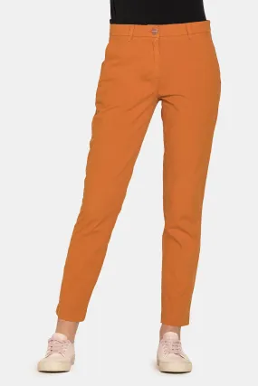 Carrera  ---------    ------------Pantalone chino in popeline stretch alla caviglia - Terra