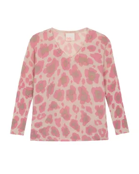 Maglione cashmere leo rosa