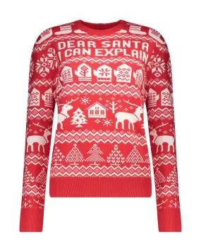 Maglione Dear Santa rosso