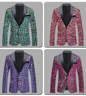 Plyesxale 2022 Nuovo Arrivo Mens Giacca di Paillettes Scintillio Costume Homme Cantante Host Fase Blazer Prom Partito Degli Uomi