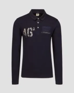 Polo a maniche lunghe da uomo Aeronautica Militare Blu