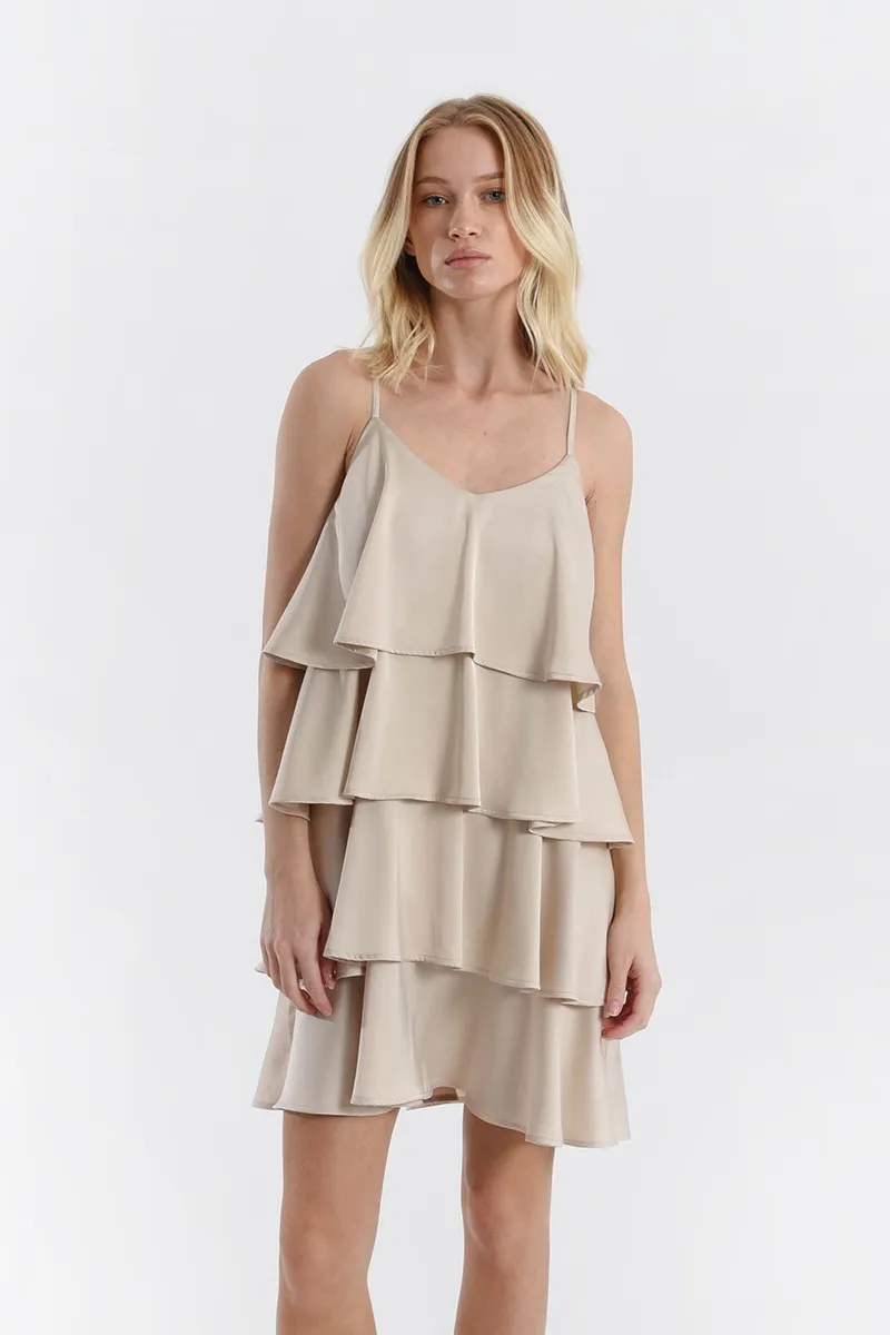 Vestito donna balze TW103 beige
